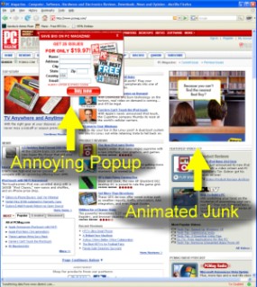 Pop-ups and flash ads