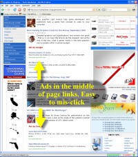The ads are mixed with the content