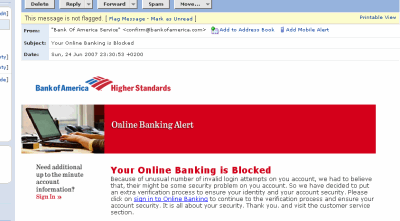 A fake e-mail...