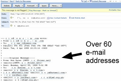 The further it goes, the more e-mails it collects